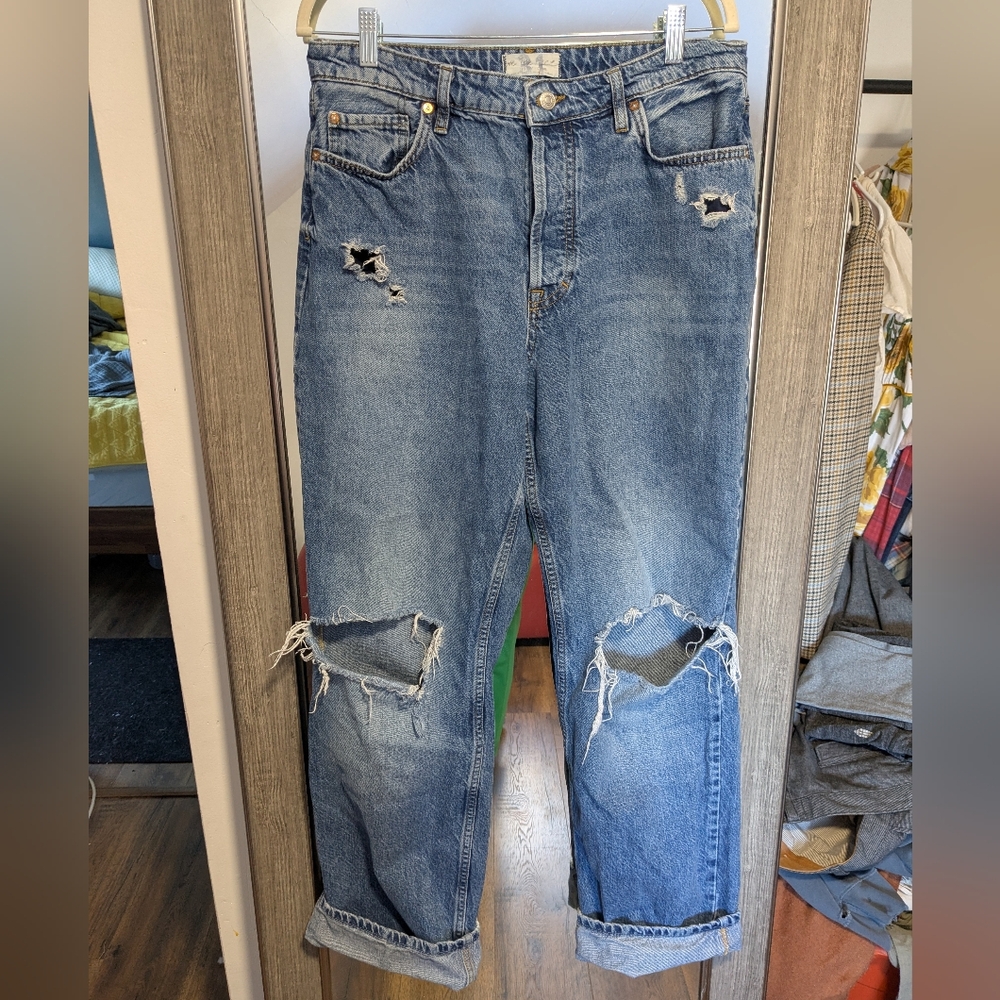 We The Free Denim High Rise Baggy Straight 31